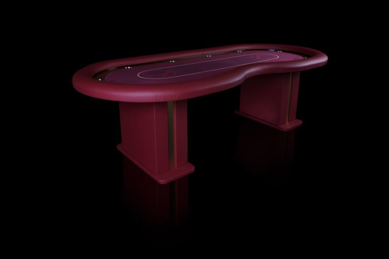 Poker table racetrack cup holders full leather chips 