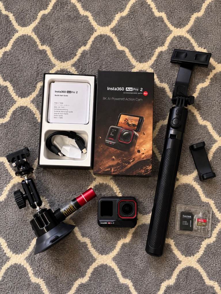 Insta360 Ace Pro 2 4K Action Camera Bundle + 128GB SD Card & Accessories
