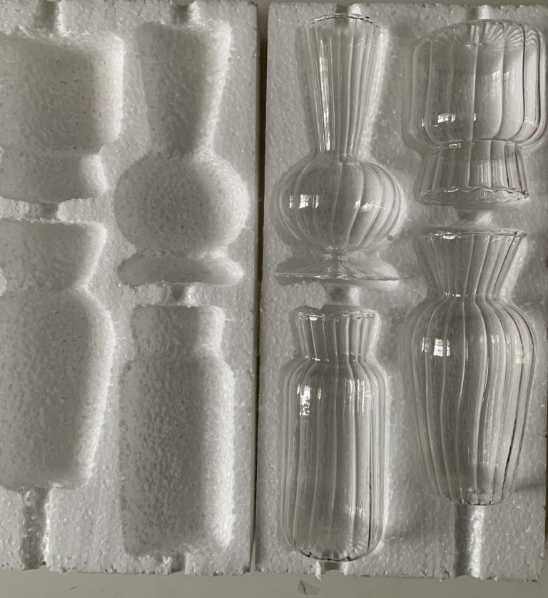 Glass flower vases - set of 4
