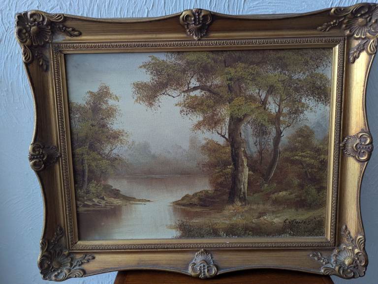VINTAGE LANDSCAPE OIL PAINTING BY C INNES