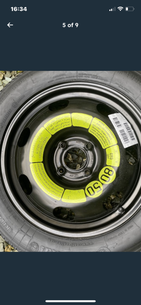 Citroen Peugeot 16” space saver wheel 4 stud 