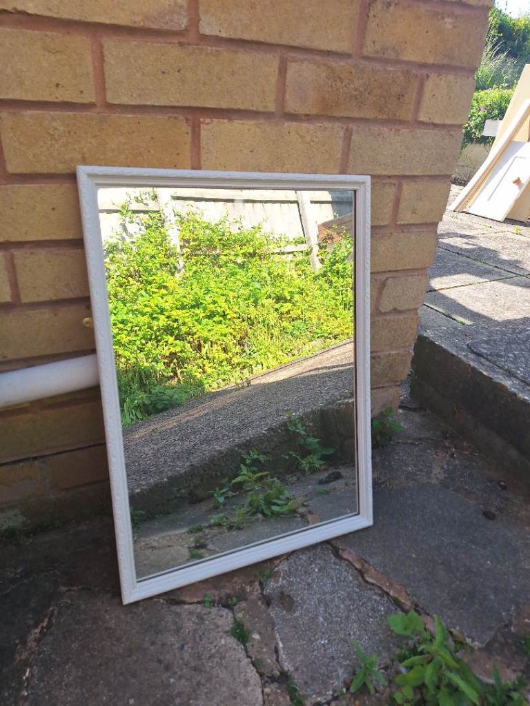 White Framed Wall Mirror