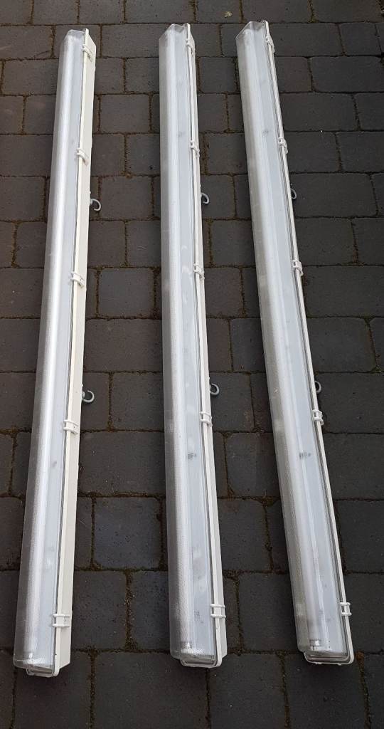 Three IP65 rated 6ft T8 Fluorescent Lights