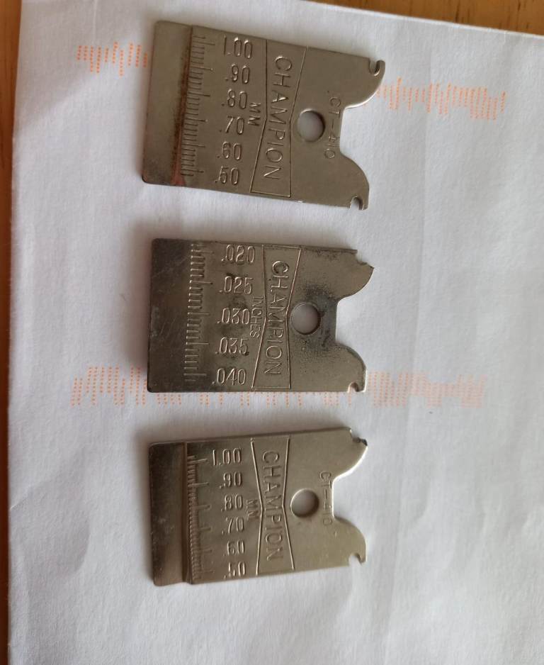 Vintage Champion Spark Plug Gap Gauges – Metric & Imperial – Set of 3