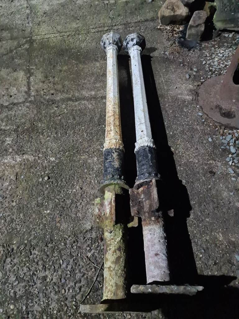 1950's Cast Iron Decorative Gate Posts