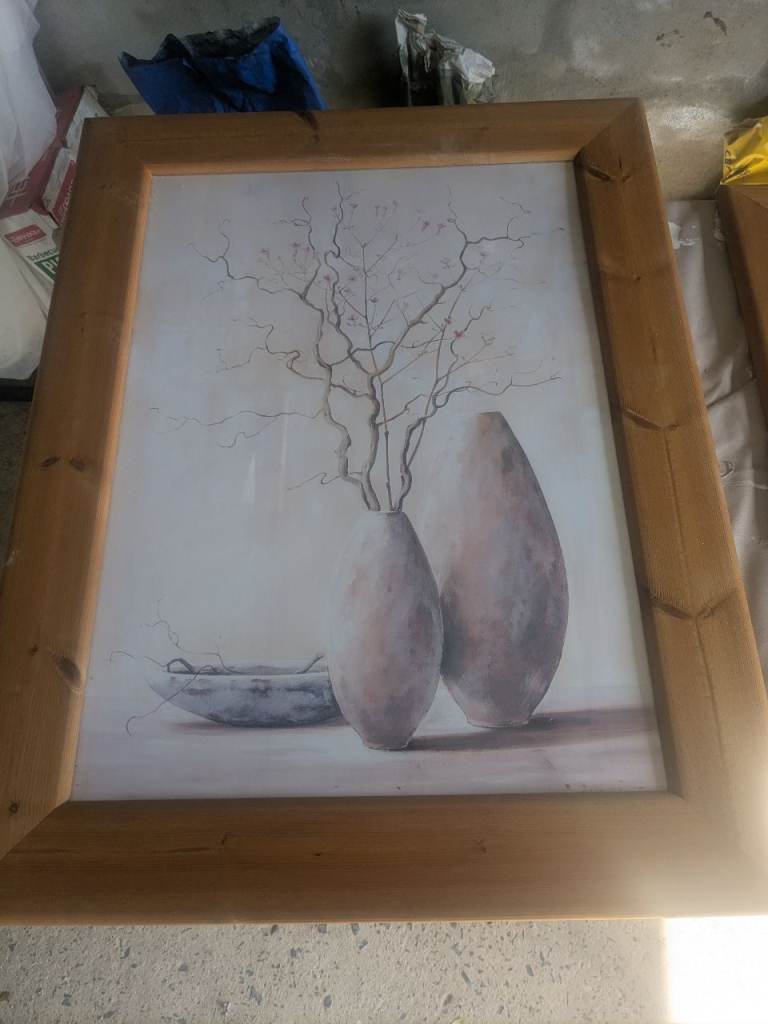 Two Framed Pictures with Wooden Frames – Good Condition