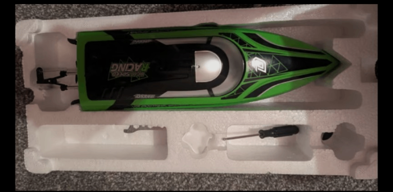 Remote controlled toy motor boat