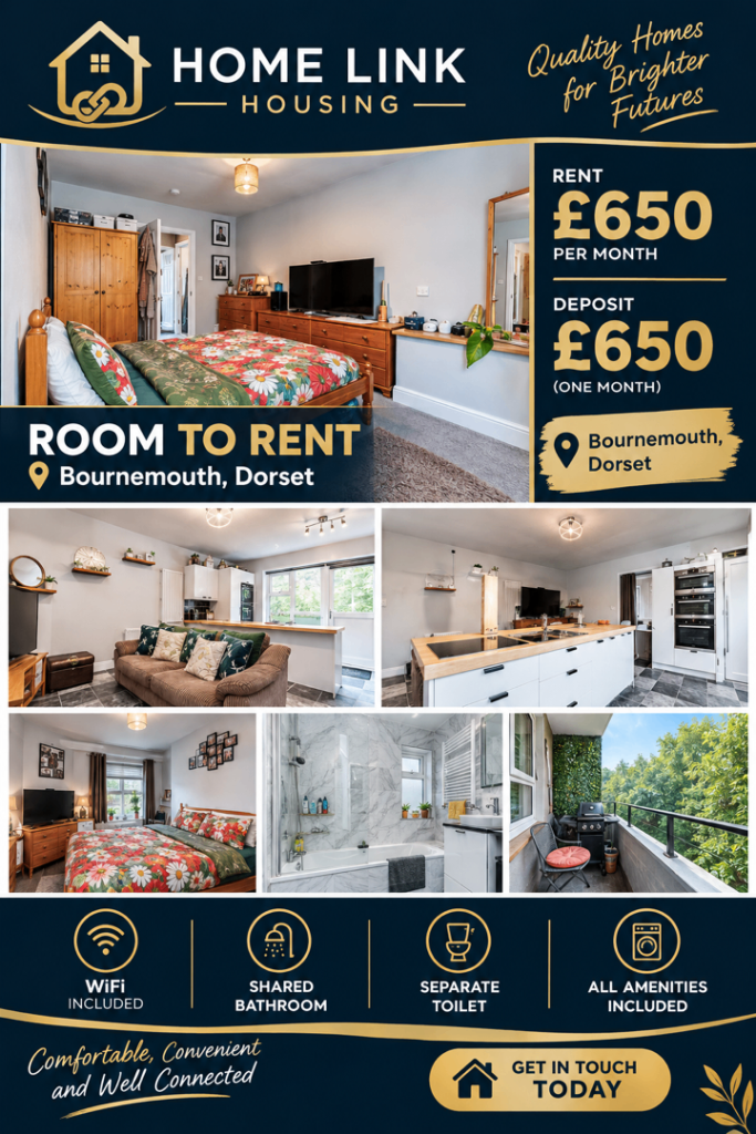 Room to Rent in Bournemouth, Dorset – Available Immediately! DSS ACCEPTED Call and ask for Rachel 