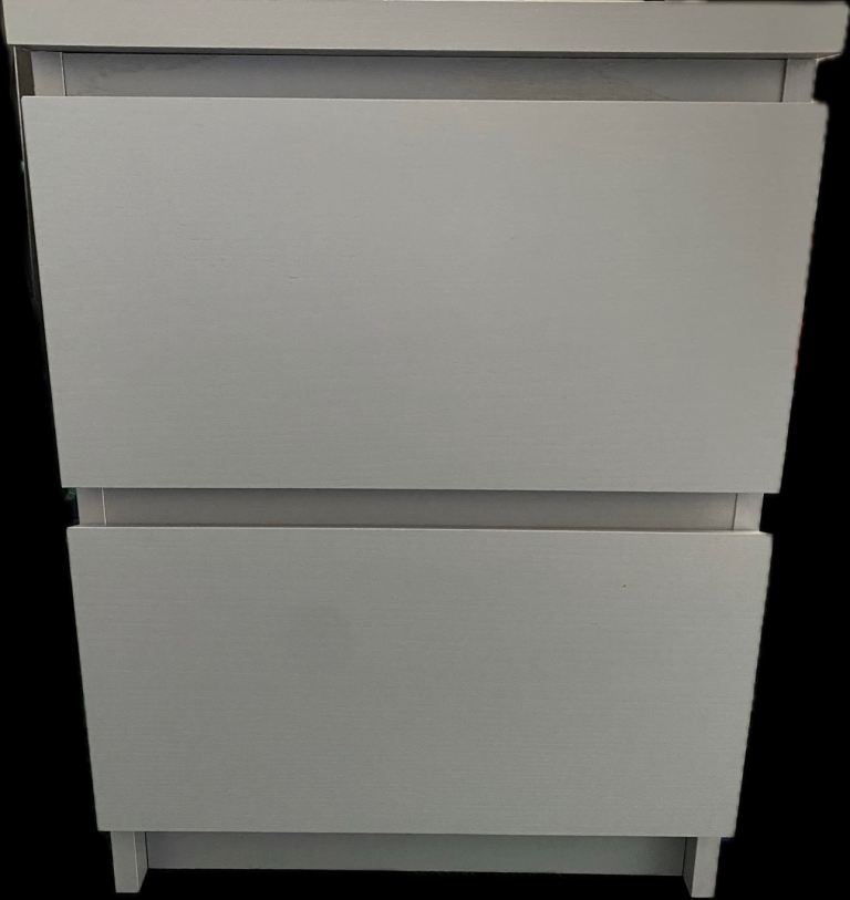 Ikea Malm Bedside Table 2 Drawers Grey