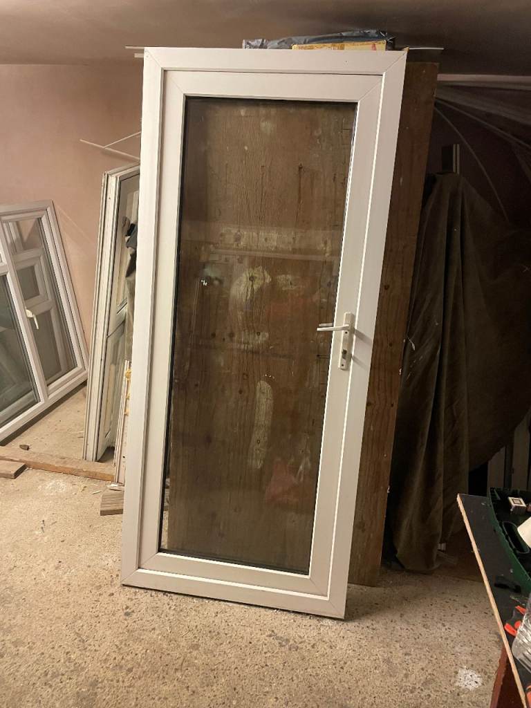 UPVC DOOR 203 x 90 cm - UPVC DOUBLE GLAZED DOOR - CLEAR TOUGHENED GLAZING (REF: DX203)
