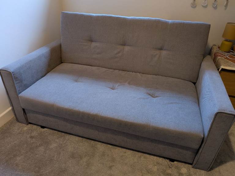 Grey Sofa Bed with Storage – Excellent Condition