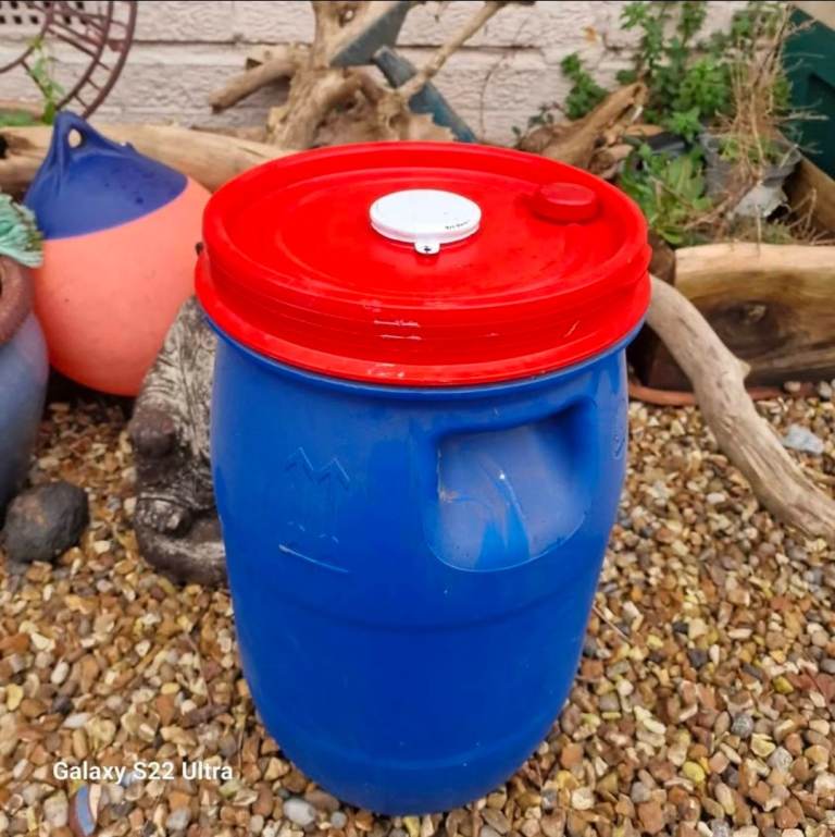 Blue barrel container shipping storage allotment Africa Caribbean