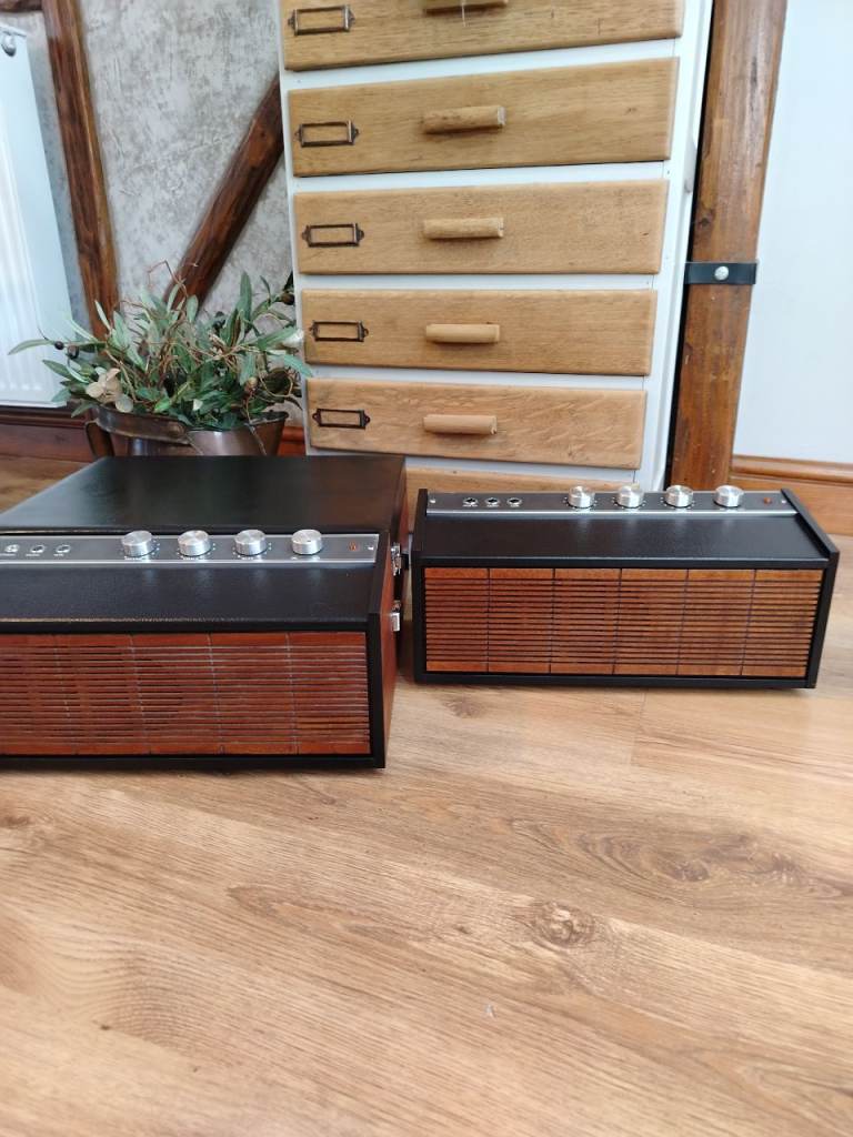 Vintage His Master's Voice Record Player with Speaker + Separate speaker 