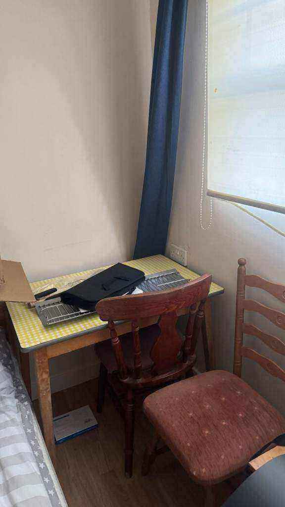 Small Wooden Desk and Chairs – Fair Condition