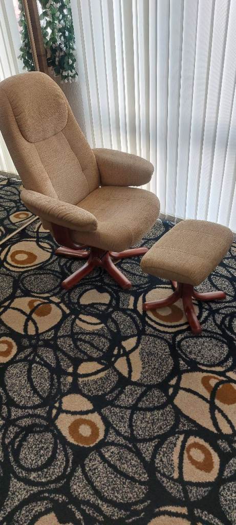 Nice  Fabric Swivel Chair & Stool