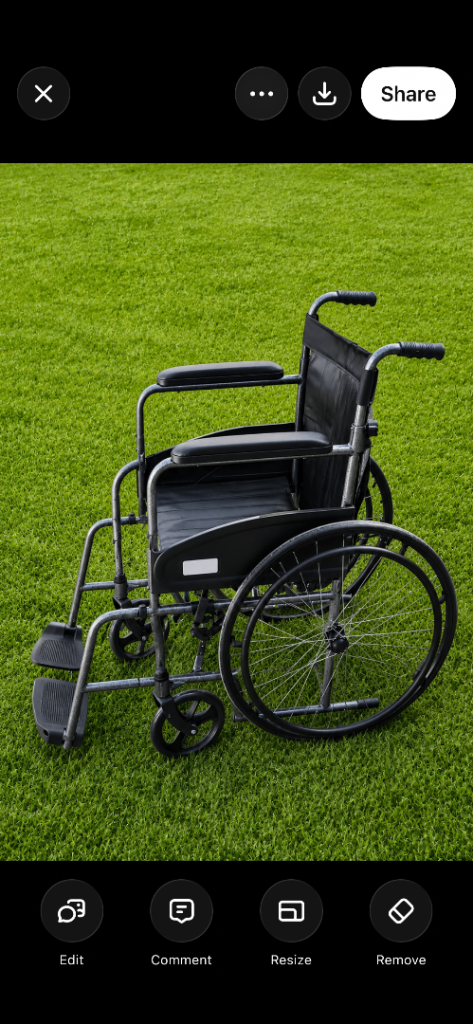 Self propelled wheelchair.