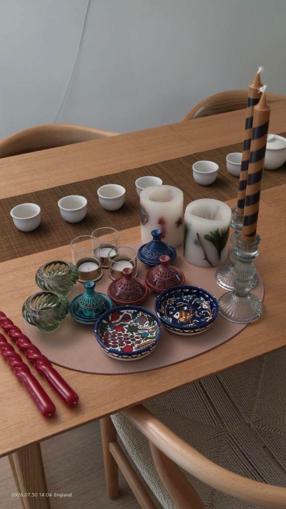 quantities of decorative items and candles