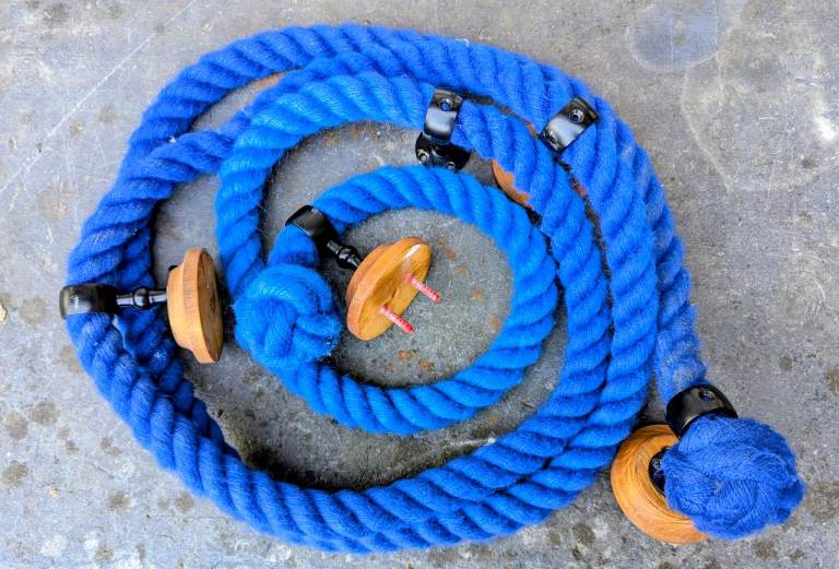 Rope handrail for stairs