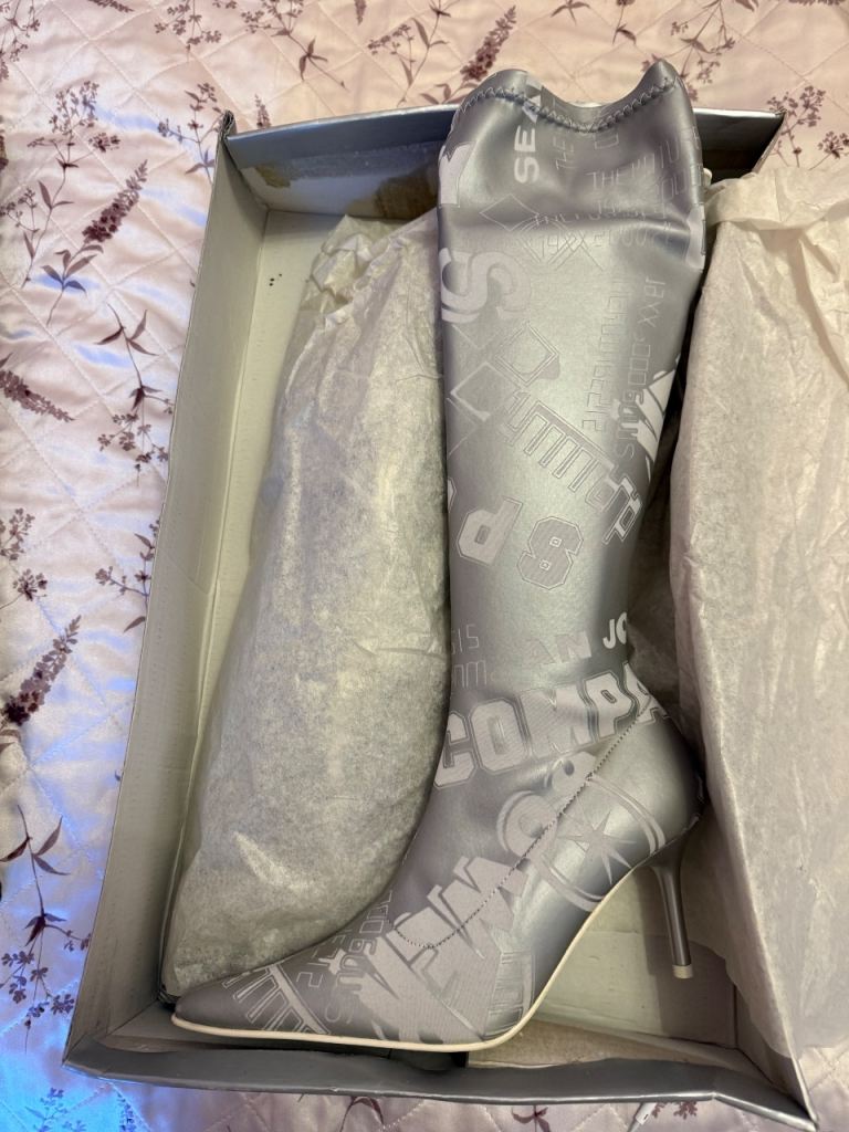 New silver boots size 5