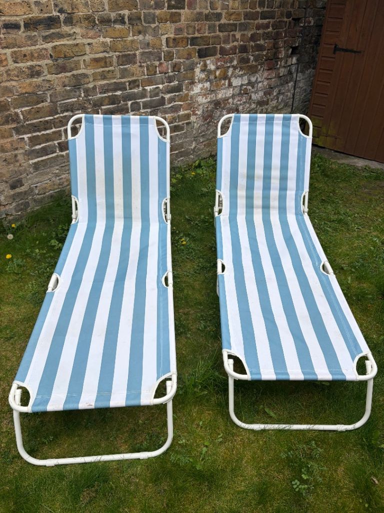 Pair of Sun Loungers for Garden or Patio 