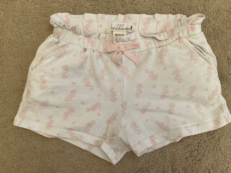 ‘H&M’ Girls Seahorse Shorts, Ages 6-8 Years