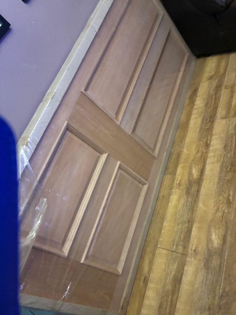 New solid wooden exterior door 