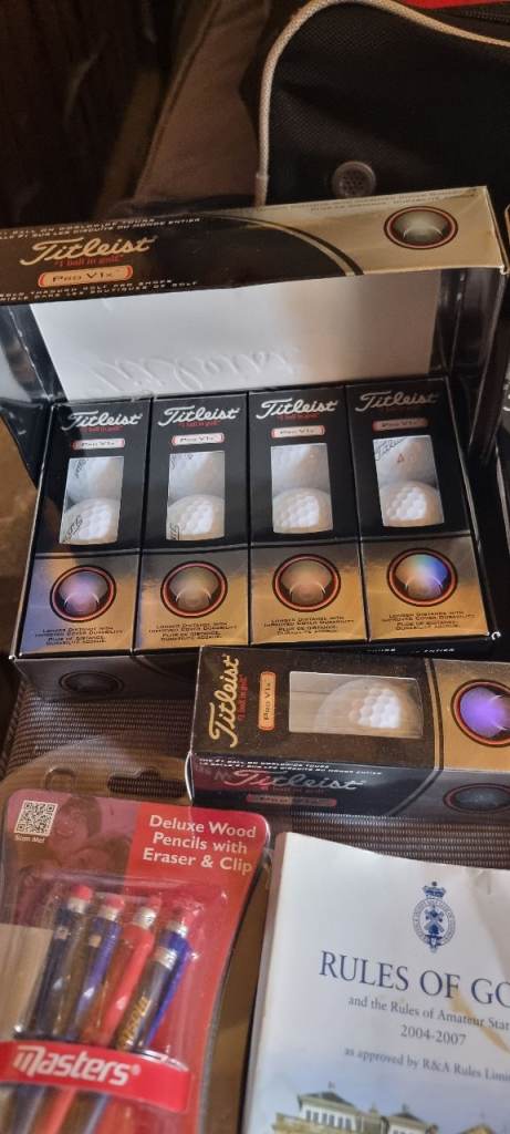 A box of Titleist Pro V1 golf balls