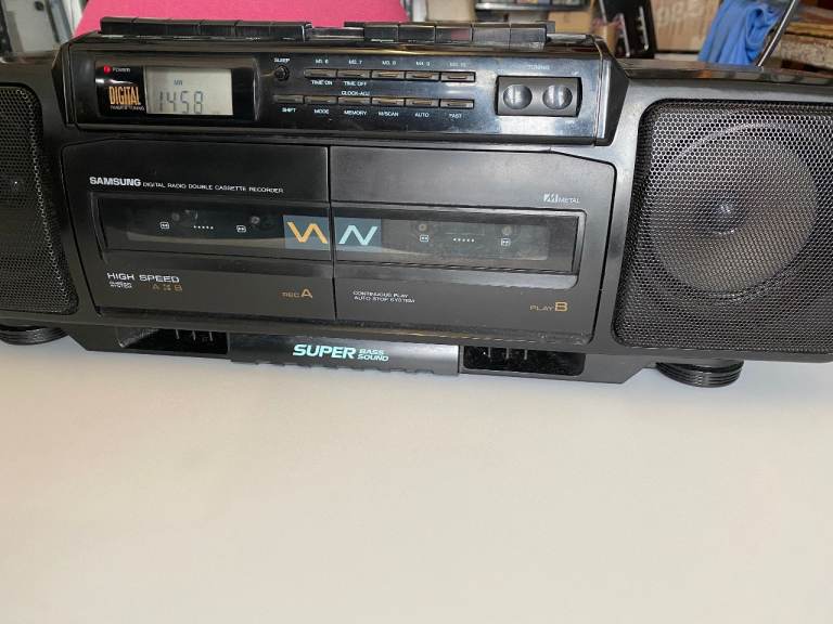SAMSUNG W-280L Twin Cassette Radio Recorder with Super Bass Sound for Sale