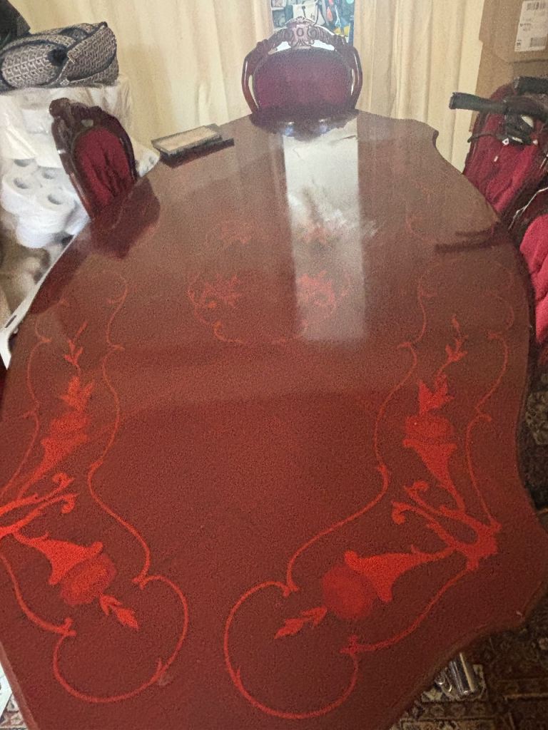 Wooden dining table and chairs 