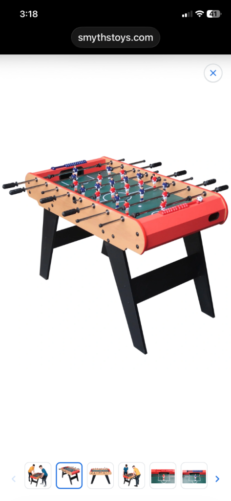 Foosball Table – Red and Wood Finish, As Good As New
