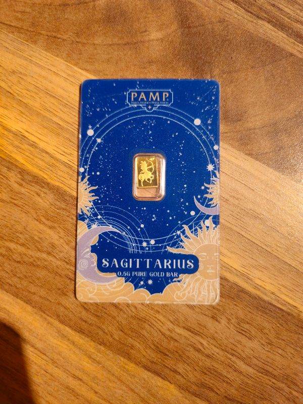 Pamp Sagittarius 0.5 gram gold bar 