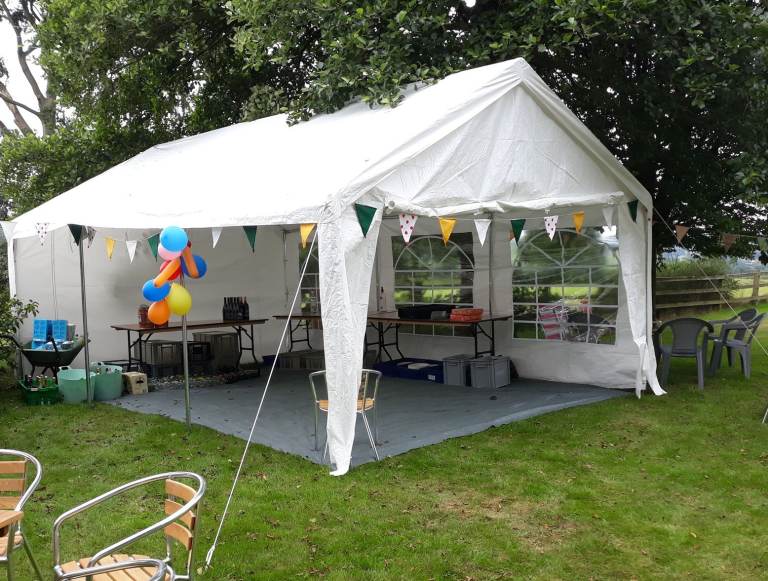 6 metre by 4 metre White Party Marquee – Good Condition, Used Once