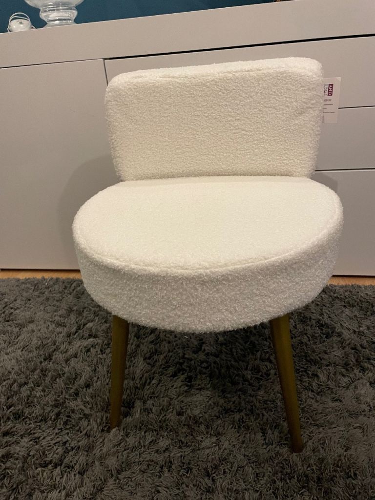 Cream vanity chair stool