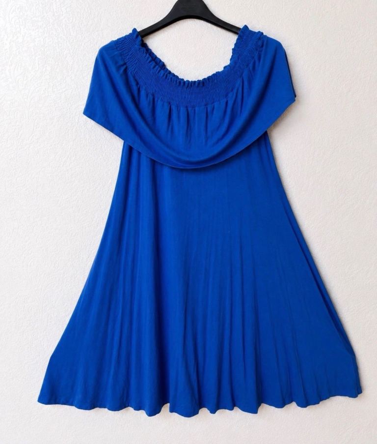 Marks & Spencer Blue Off-Shoulder Knee Dress UK 10
