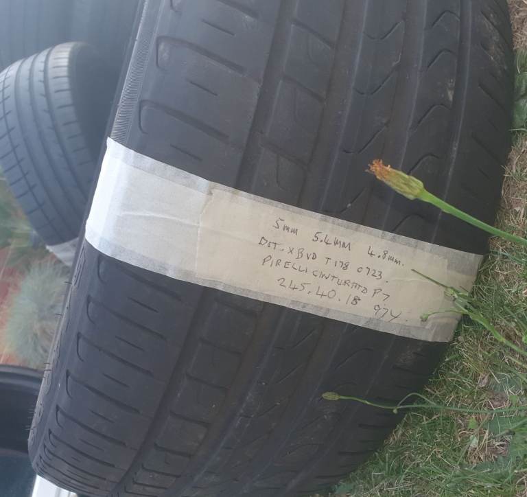 245 40 18 PIRELLI CINTURATO P7 Tyre 5mm 5.4mm 4.8mm