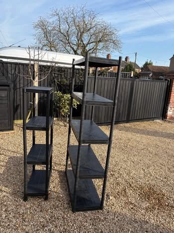5 x Tier Black Plastic Shelving Unit