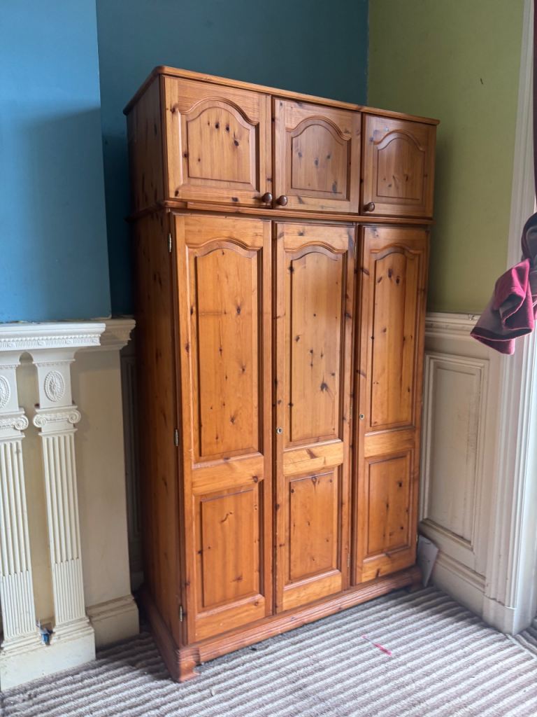 solid Pine wardrobe with top box possible Delivery