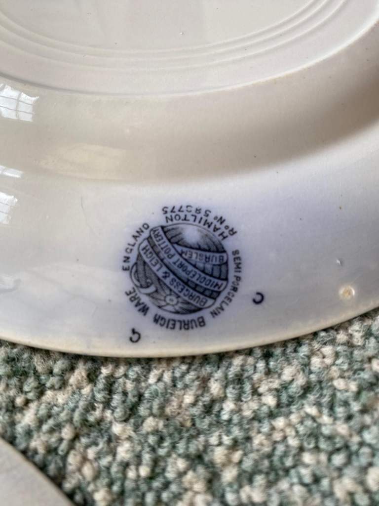 3 Burleigh semi porcelain vintage plates