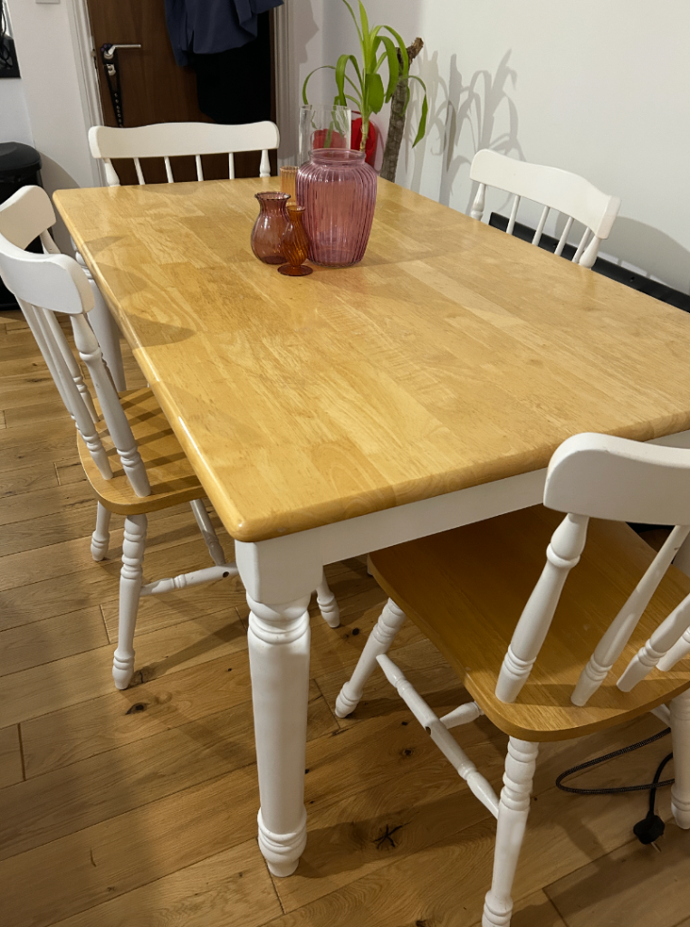 Solid Wood Dining Table & 4 Chairs | Gaia Home Furniture | Excellent Condition