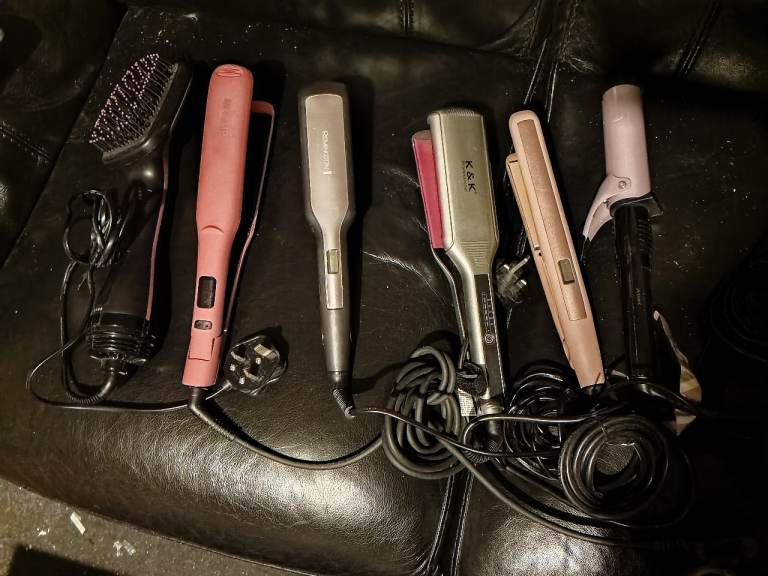 Hair straighters, curlers, hot brush, wide ceramic