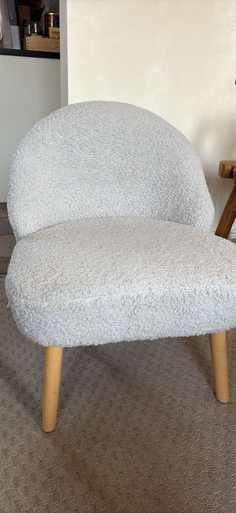 White boucle chair for sale 