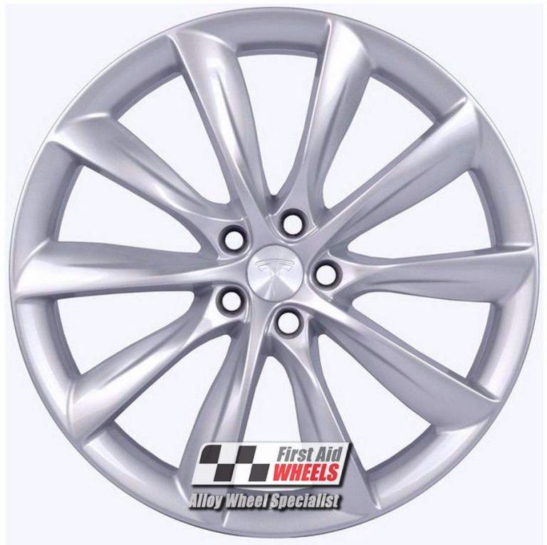 TESLA MODEL X 1x 22'' GENUINE TURBINE SILVER REFURBISHED FRONT ALLOY WHEEL S621SF