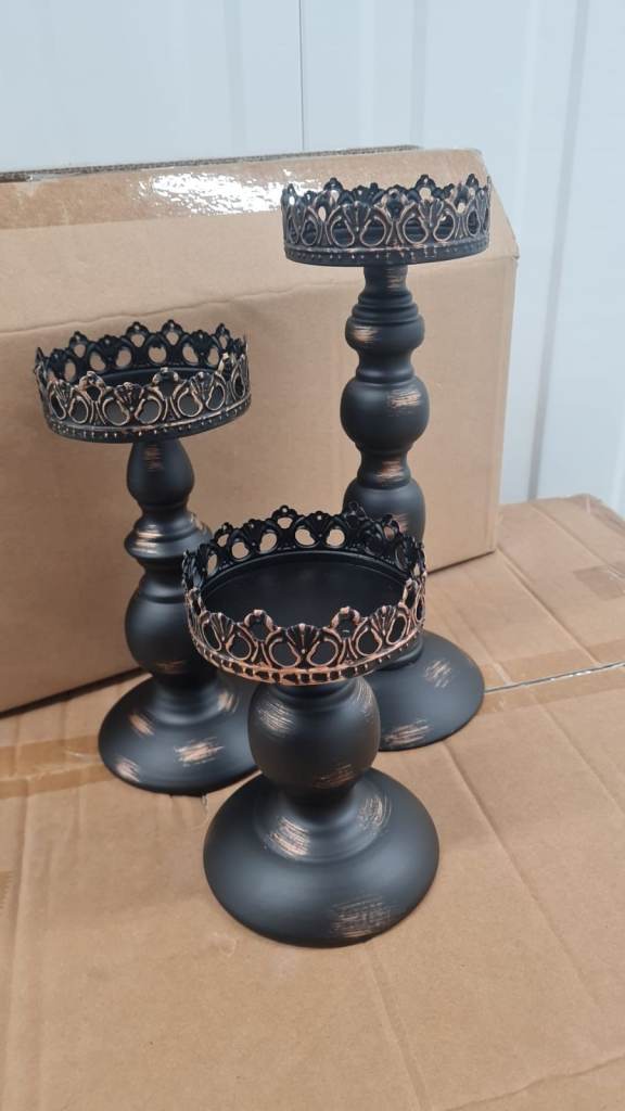 Brand New Candle Holders Set of 3-Black Candle Holder for Table Centrepieces