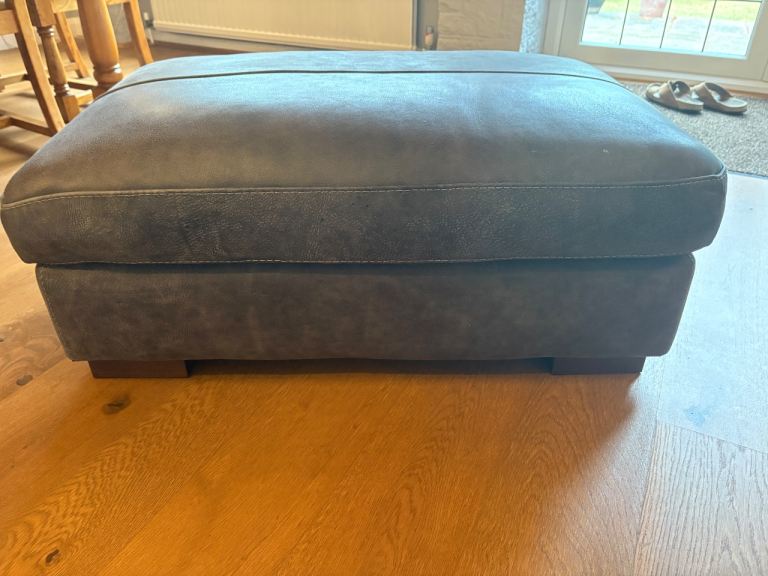 Lovely grey (faux leather/suede) foot stool