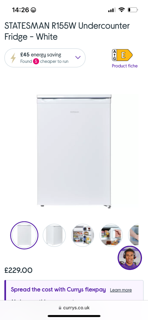 Under counter fridge