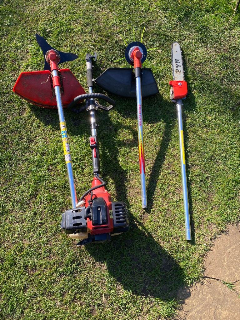 M&R 4-in-1 Petrol Multi-Tool: Trimmer, Brush Cutter, Chainsaw