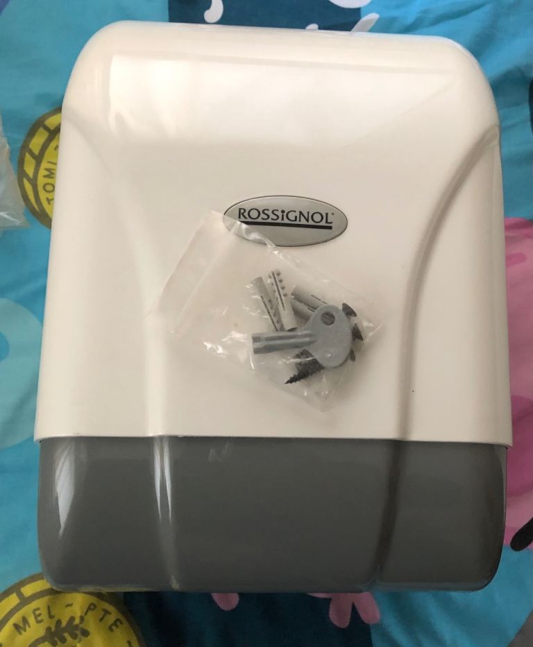 2x Blue paper roll dispenser 