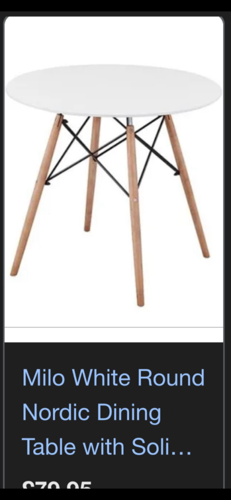 Nordic white table with two chairs 