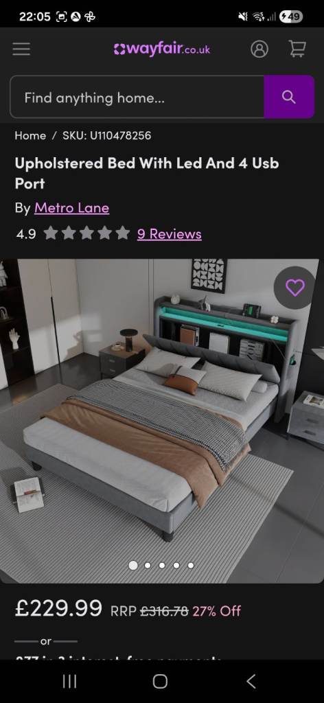 Neon double bed