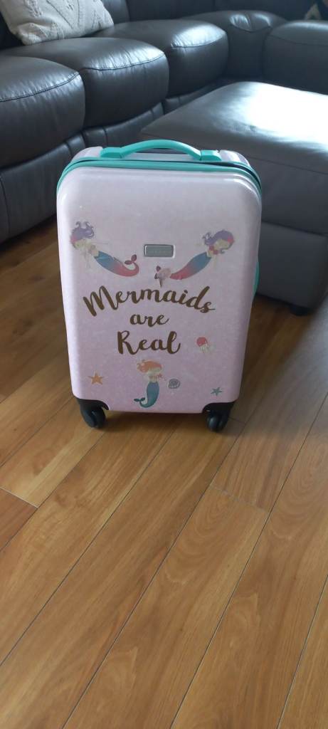 Kids Pink 'Mermaids are Real' Suitcase – Good Condition
